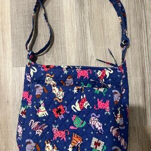VERA BRADLEY CATNIP CHRISTMAS Colorful Shoulder Bag